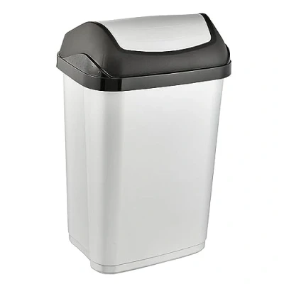 Obrázek keeeper Odpadkový koš s výklopným víkem, 25 l, Swantje, stříbrný
