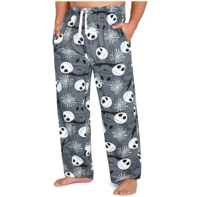 Obrázek Disney Pánské dlouhé pyžamové kalhoty, pohodlné Lounge wear PJ s kapsami dárky pro něj, Vícenásobná zásuvka