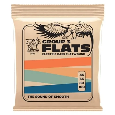 Obrázek Ernie Ball Struny Flatwound skupiny III E Bass 45 100 Gauge