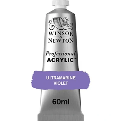 Obrázek Winsor &amp; Newton 2320672 profesionální akrylová barva v umělecké kvalitě, vysoká brilantnost barev a krycí síla, archivní kvalita, 60ml tuba ultramarínová fialová
