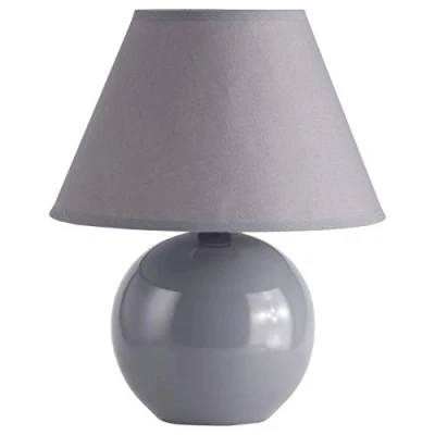 Obrázek Brilliant stolní lampa Primo s látkovým stínidlem do obývacího pokoje v tmavě šedé ideální jako na noční stolek ložnice paticí E14 a vypínačem