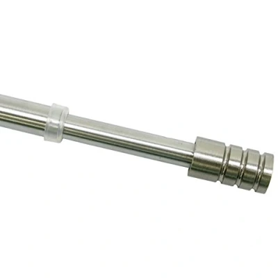 Obrázek GARDINIA Vitrážová tyč, válec, výsuvný, bez vrtání, kovová tyč vč. 2 šroubovacích háčků, kotoučová Ø 10 mm, délka 40 65 cm, bílá