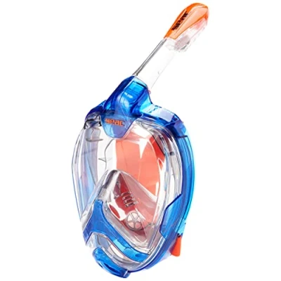 Obrázek Seac Magica, Schnorchelmaske Vollgesichtsmaske Anti Beschlag System mit einem weichen Maskenkörper, Dry Top Schnorchel Auslassventil, blau/orange, S/M