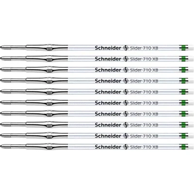 Obrázek Schneider Náplň do kuličkového pera 171004 Slider 7100 (technologie ViscoGlide, šířka linky XB) 10 kusů zelená