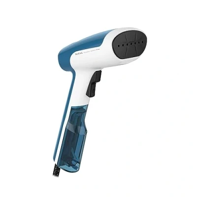 Obrázek Tefal parní kartáč Access Steam First, lehký design, doba zahřátí 15 sekund, 1300 W, nepřetržitý odvod páry 20 g/min, ničí zárodky, 70 ml, 18,4 x 10,6 30 cm, čistič, bílá/modrá, DT6130