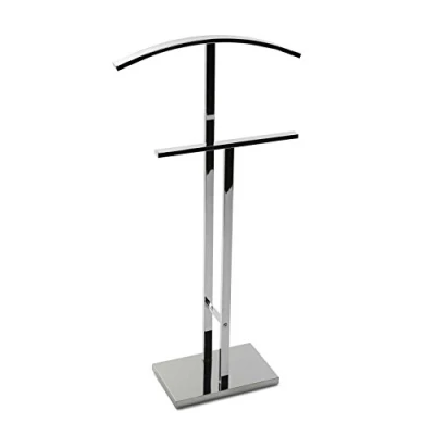 Obrázek Versa Moderní a multifunkční pánský sluha se 2 háčky nebo pro pánské dámské oblečení, rozměry (v x d š) 100 20 52 cm, ocel, barva: stříbrná