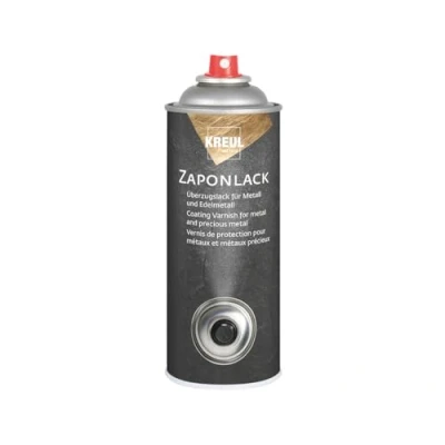 Obrázek KREUL 840400 Zaponový lak, 400 ml sprej, transparentní ochranný lak pro lesklé kovové povrchy, zabraňuje čerpání, zbarvení a korozi, průhledný