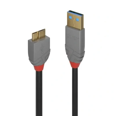 Obrázek LINDY 36768 3m USB 3.0 Typ A an Micro B Kabel, Anthra Line