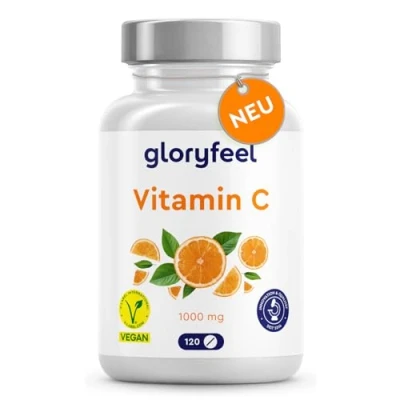 Obrázek Vitamín C 1000 mg vysoké dávky, veganské tablety pro imunitní systém a energii* malé + snadné spolknutí 120 kusů na 4 měsíce zásoby laboratorně testováno bez přísad