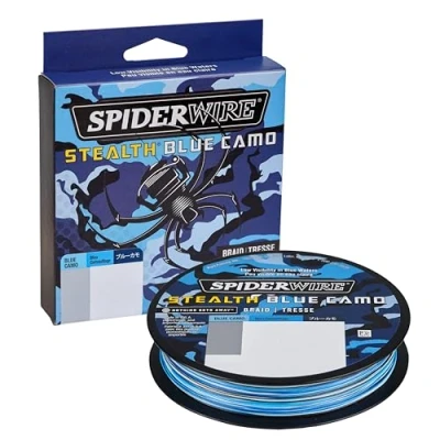 Obrázek SpiderWire Stealth® Superline rybářský vlasec, spletený, modrý Camo, 6,8 kg, 114 m, vhodný pro slané a sladkovodní prostředí