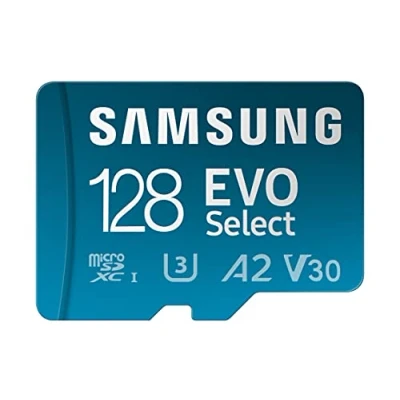Obrázek Samsung EVO Select (2024) microSD Karte + SD Adapter, 128 GB, Speicherkarte für Smartphone und Tablet, UHS I U3, 4K UHD, Full HD, 160 MB/s Lesen, MB ME128SA/EU