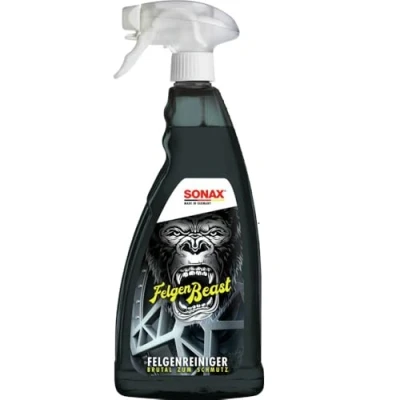 Obrázek SONAX Čistič ráfků Beast (1 litr) pro všechny leštěné, chromované a matné ocelové lehké kovové ráfky č. výr. 04333000