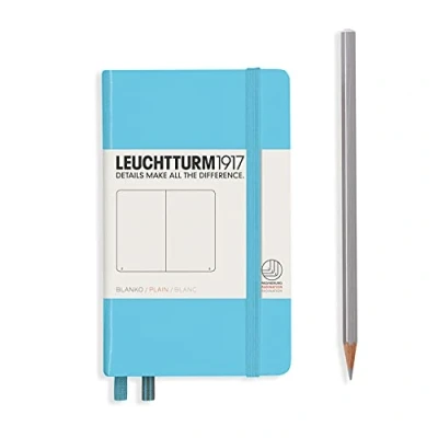 Obrázek LEUCHTTURM1917 357478 poznámkový blok Pocket (A6), Hardcover, 187 očíslovaných stran, Ice Blue, prázdný