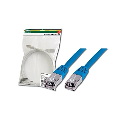 Obrázek DIGITUS LAN Kabel Cat 5e 0,5m RJ45 Netzwerkkabel SF/UTP Geschirmt Kompatibel zu 6 &amp; 6A Blau