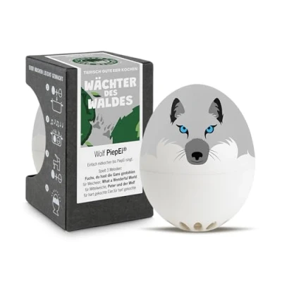 Obrázek Wolf PiepEi Singende Eieruhr zum Mitkochen Eierkocher für 3 Härtegrade Figur als Geschenk Lustiges Kochei Musik Eggtimer Brainstream