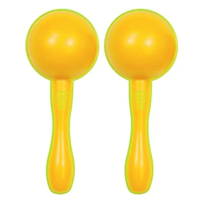 Obrázek A Star Plastic Maracas Yellow Pair 16 cm šejkr chrastítko, nástroj na perkusní rytmus