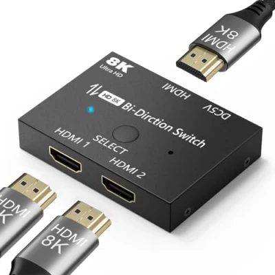 Obrázek HDMI Switch 2. 1 8K Splitter Bi Directional 8K@60Hz 4K@120Hz Converter 48Gbps High Speed Transmission pro Xbox PS4/5 Monitors