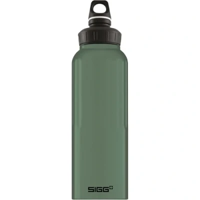 Obrázek SIGG Hliníková sportovní láhev na pití WMB Traveller Leaf Green certifikováno klimaticky neutrální vhodná pro sycené nápoje odolná proti vytečení lehká jako pírko bez BPA zelená 1,5