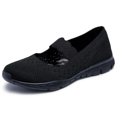 Obrázek Skechers Dámské boty Seager Power Hitter Engineered Knit Mary Jane, Black Flat