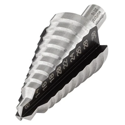Obrázek wolfcraft Stupňovitý vrták HSS, kulatý dřík I 2516000 Pro postupné vrtání a odhrotování kovu plastu Průměr stupu Ø 8 30 mm Pracovní délka: 52,5 dřík: 10