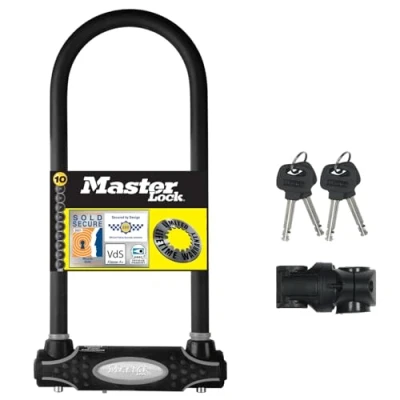 Obrázek MASTER LOCK Třmenový zámek [klíčový zámek] [s držákem] [Certifikovaný na kolo certifikát Secure Gold] 8195EURDPROLW ideální pro jízdní kola