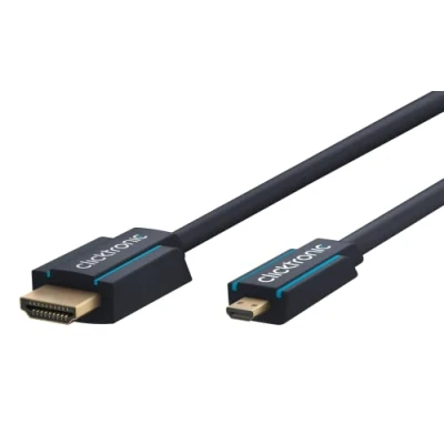 Obrázek Clicktronic High Speed HDMI na Micro nebo kabel adaptéru typ D A obousměrný 4K Ultra HD, 3D TV, ARC, s Ethernetem pro Raspberry Pi 4, Gopro, ODROID, 3m