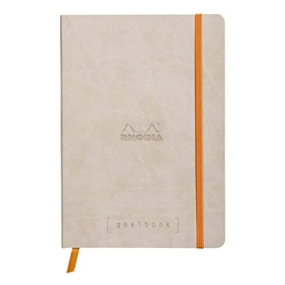 Obrázek Rhodia 117745C Notizheft Goalbook (DIN A5, 14,8 x 21 cm, Dot, praktisch und trendige, mit weichem Deckel, 90g, elfenbeinfarbigem Papier, 120 Blatt, Gummizug, Lesezeichen) 1 Stück, Beige