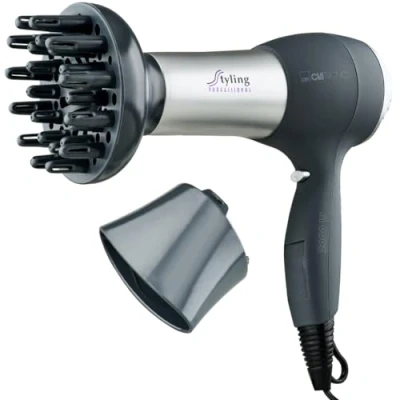 Obrázek Clatronic® vysoušeč vlasů s difuzérem a tvarovou tryskou Hair Dryer &quot;Cool Shot&quot; pro lesklé vlasy se 3 stupni výkonu 2 foukání 2000 W HTD 3055