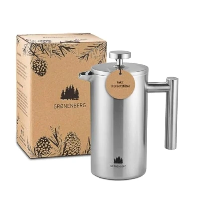 Obrázek Groenenberg French Press I vysoce kvalitní Thermo s funkcí udržování teploty kávovar v různých velikostech 300 ml až 1 litr