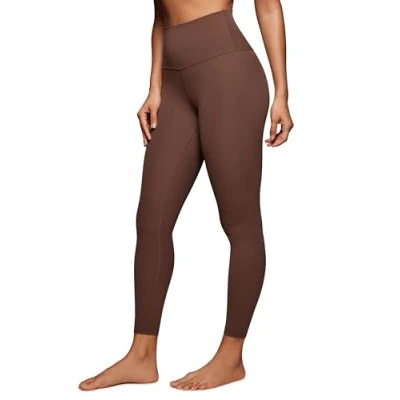 Obrázek CRZ YOGA Butterluxe dámské sportovní legíny s vysokým pasem neprůhledné na jógu kalhoty Workout Gym 64 cm/71 cm, Kávová hnědá