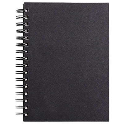 Obrázek Clairefontaine Ref. 34256C Goldline blok s drátem (64 bílých listů) formát A5, papír 140 g/m², na výšku černá vazba vhodná pro suché techniky