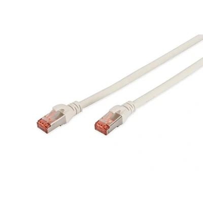 Obrázek DIGITUS LAN kabel Cat 6 10m RJ45 síťový S/FTP Geschirmt kompatibilní s 6A &amp; 7 bílý