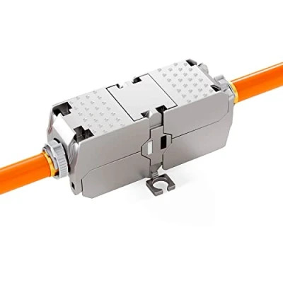 Obrázek HB DIGITAL 1x Cat6a síťový kabel spojka 10Gbit bez nářadí LAN a prodloužení pro připojení Ethernet RJ45 kompatibilní s kabelem LSA