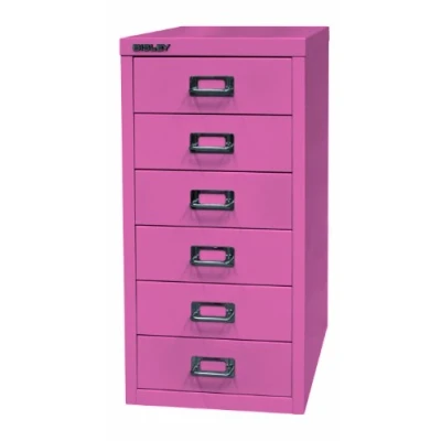 Obrázek BISLEY MultiDrawer, řada 29, DIN A4, 6 zásuvek, kov, 601 růžová, 38 x 27,9 59 cm
