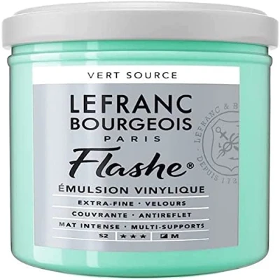 Obrázek Lefranc Bourgeois Akrylová barva a vinylová Flash 300651, vysoce pigmentovaná, elastická, stálá na světle, odolná proti stárnutí, matná, pro vnitřní i venkovní použití, hrnec 125 ml pramenitá