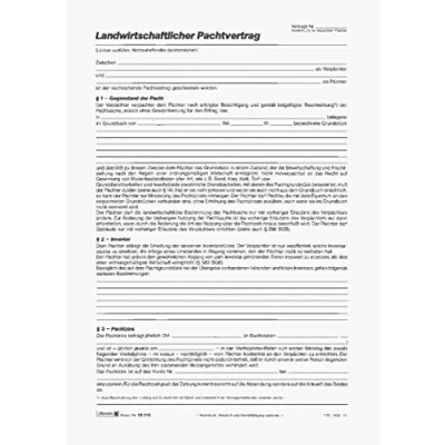 Obrázek Baier &amp; Schneider 1025215 smluvní formulář Pachtvertrag, A4, 4 listy