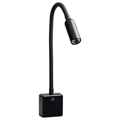 Obrázek SEBSON LED lampa do zásuvky stmívatelná černá, světlo 4 W, zástrčky s husím krkem, flexibilní neutrální bílá 4000 K lampička na čtení, noční