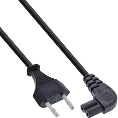 Obrázek InLine 16655X Netzkabel, Netzstecker auf Euro 8 C7 Stecker, gewinkelt, 5m