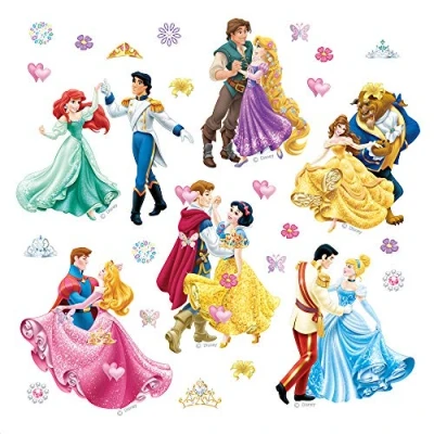 Obrázek AG Design Disney Princezny Dětský pokoj Nástěnná nálepka, PVC fólie (Phtalate Free), vícebarevné, 30 x cm
