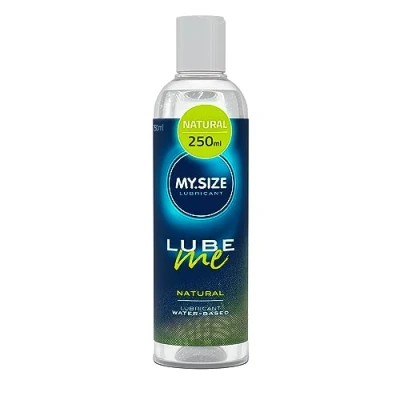 Obrázek MY.SIZE Lube Me Premium lubrikační gel Natural 250 ml I prostředek přírodní a bez zápachu na vodní bázi lubricant vhodný pro hračky latexové kondomy lubrikace