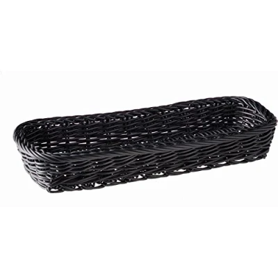 Obrázek APS 40009 ECONOMIC polypropylenový dávkovač příborů, proutěný koš, koš na příbory, úložný 27 x 10 4,5 cm, černý