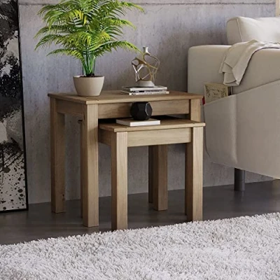 Obrázek Vida Designs Panama hnízdo 2 stolů, dřevo, navoskovaná borovice, 56 x 40 53 cm