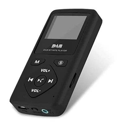 Obrázek Richer R DAB Pocket digitální rádio, přenosné 1,8&quot; LCD DAB/DAB+ rádio Bluetooth MP3 přehrávač, přehrávač se sluchátky FM funkce vysílače černé
