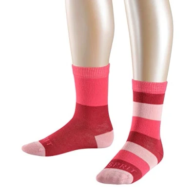 Obrázek ESPRIT Unisex dětské ponožky (balení 2 ks) Block Stripe ks K SO 39 42 Červená (Cherry Red 8518)