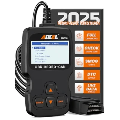 Obrázek Skener Ancel AD310 Classic Enhanced Universal OBD II Scanner, diagnostika motoru, čtečka chybových kódů, skenovací zařízení černé