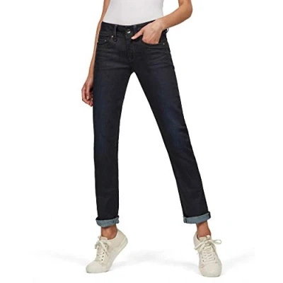 Obrázek G Star Dámské Midge Saddle Straight Jeans, Modrá (Dk Aged D07145 7209 89)