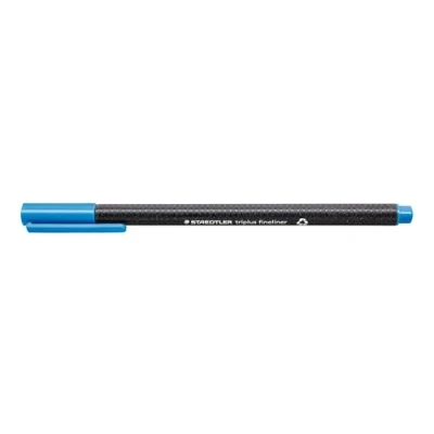 Obrázek STAEDTLER 334 30 Triplus Fineliner (trojhranný, super jemný, kovový hrot, šířka linie cca 0,3 mm, 10 kusů) světle modrá