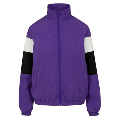 Obrázek Urban Classics Curvy Ladiescrinkle Track Větrovka, Ženy, Velikost: XS, Ultraviolet/blk/wht