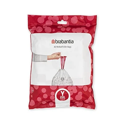 Obrázek Brabantia pytle na odpadky PerfectFit balení dávkovače (kód Y / 20L) Extra silné se stahovací páskou (40 sáčků odpadky)