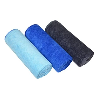 Obrázek MAYOUTH Sada ručníků z mikrovlákna pro saunu fitness sport, rychleschnoucí ruční¹Cher mikrovlákna, unisex sportovní ručník tmavě modrá + šedá 40 cm X80